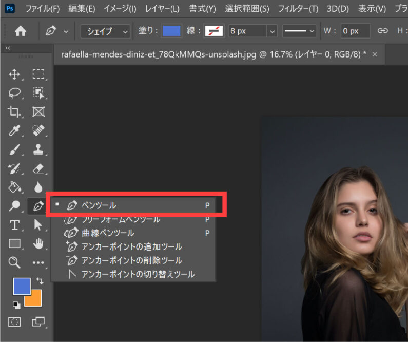 Photoshopでパスの塗りつぶしができない 塗りつぶす方法2選